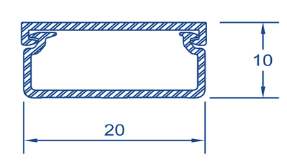 Canaleta blanca de PVC auto extinguible, sin división, 20 x 10 mm, tramo de 6 pies, con cinta adhesiva (5101-21262)