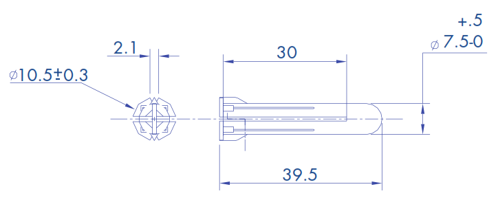 Taquete cafe 5/16" para tornillo 10mm x 1 3/4" (100pzs) (1104-04100)