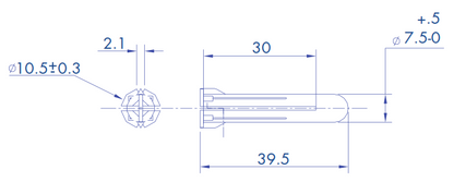 Taquete cafe 5/16" para tornillo 10mm x 1 3/4" (100pzs) (1104-04100)