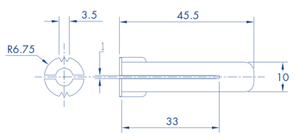 Taquete azul 3/8" para tornillo 12mm x 2" (100pzs) (1105-05100)