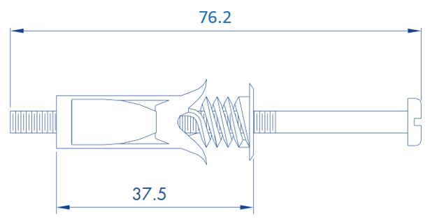 Taquete tipo mariposa con tornillo de 3" (25pzs) (2208-06025)