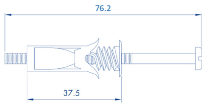 Taquete tipo mariposa con tornillo de 3" (25pzs) (2208-06025)