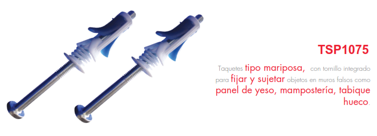 Taquete tipo mariposa con tornillo de 3" (25pzs) (2208-06025)