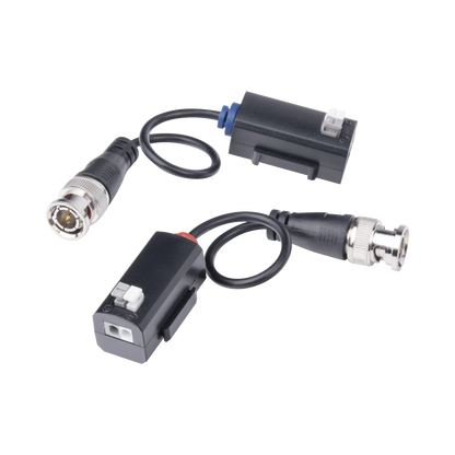 Kit de Transceptores (Baluns) con Terminal PUSH SUPERIOR PIG TAIL en ambos conectores, Resolución 4K , Cable flexible COAXIAL Blindado / COAXITRON