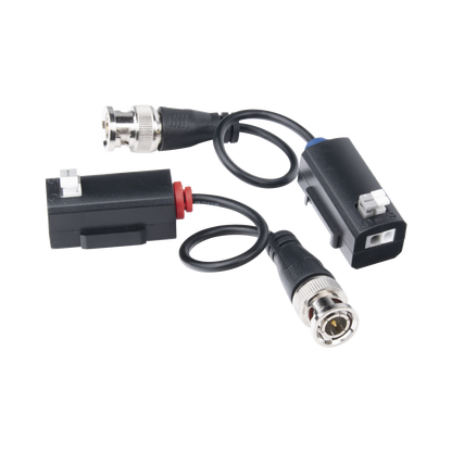 Kit de Transceptores (Baluns) con Terminal PUSH SUPERIOR PIG TAIL en ambos conectores, Resolución 4K , Cable flexible COAXIAL Blindado / COAXITRON