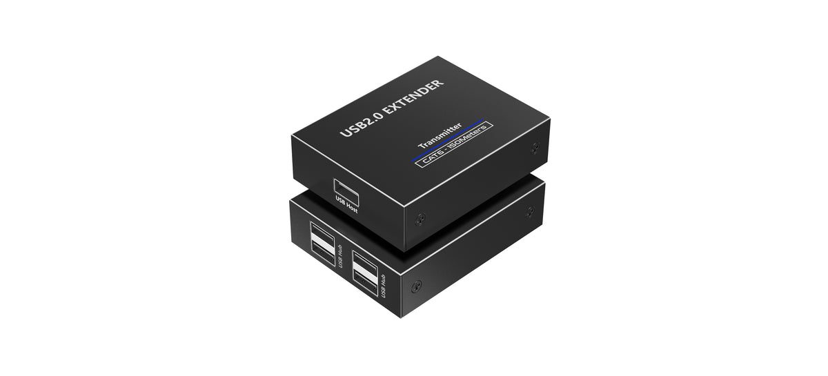 Kit EXTENSOR USB 2.0 de 4 Puertos para Distancias de Hasta 150 m | Soporta USB 2.0, USB 1.1 y USB 1.0 | UTP Cat 5e/6/6a/7 | Soporta Switch Gigabit |