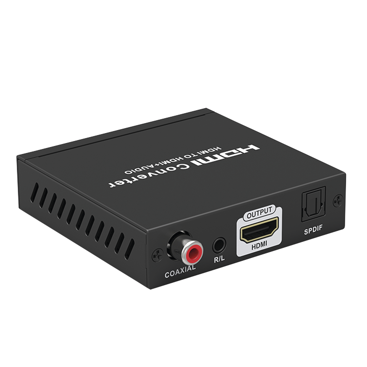 Extractor de Audio de HDMI a HDMI + Audio / Salida de Audio Digital o Análoga / SPDIF / Toslink / Auxiliar 3.5mm (Estéreo) / Salida HDMI solo video