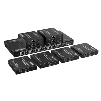 Kit Divisor y Extensor HDMI | 1x8 | Hasta 70 m |Resolución 4K @ 60 Hz | Cat 6/6a/7 | IPCOLOR | CERO LATENCIA | Puerto S/PDIF | EDID | RS232 | Salida