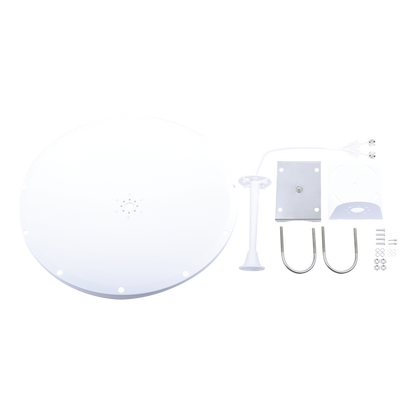 Antena Direccional con Frecuencia Extendida / 4.8 - 6.5 GHz / 28 dBi / Jumper incluido con conector N-Macho / Polaridad en 90º y 45º / Montaje