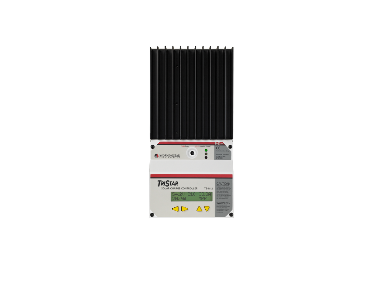 Controlador de Carga Solar TriStar PWM 60 A / 12V 24V 48V / Puerto RS-232 / Hasta 4 kW / Disipador de Calor / 7 Preajustes