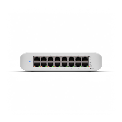 Switch UniFi Lite Administrable PoE de 16 Puertos 10/100/1000 Mbps (8 puertos 802.3af/at), 45 W