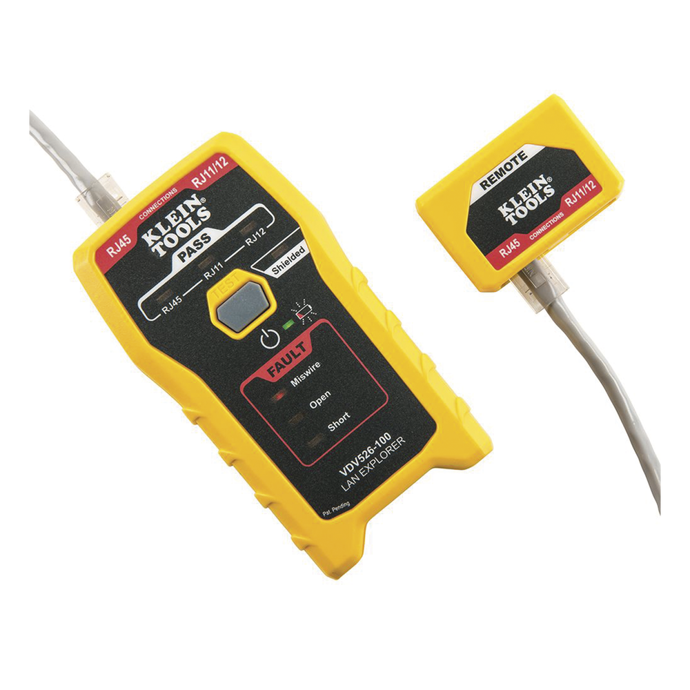 Probador de Cables de Red y Probador de Cables de Datos LAN Explorer™ con Transmisor Remoto.