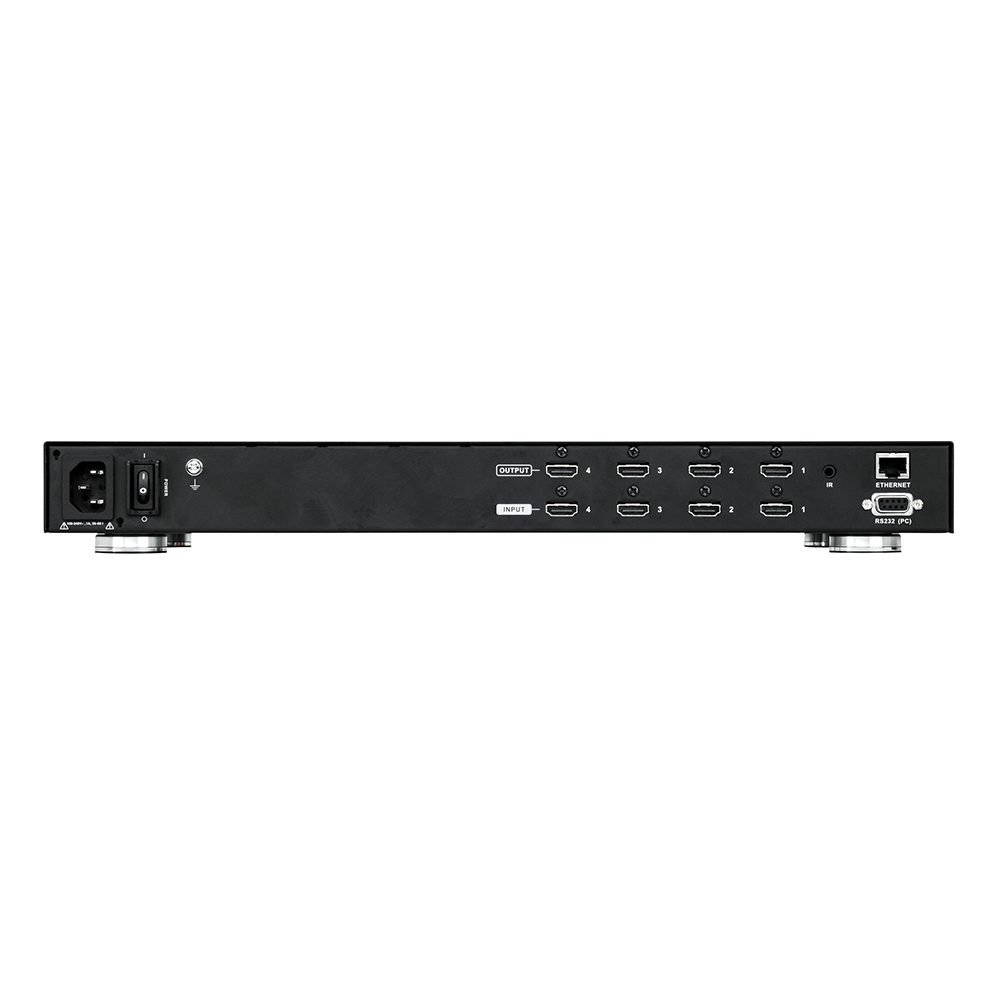 Switch de matriz HDMI | 4X4 | con escalador | compatible con videowall | seamless switch™ | IR | RS-232 | ethernet