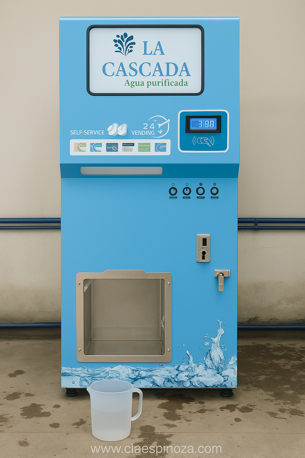 140kg/day Ice Vending Machine with Coin Acceptor and Local Configuration System