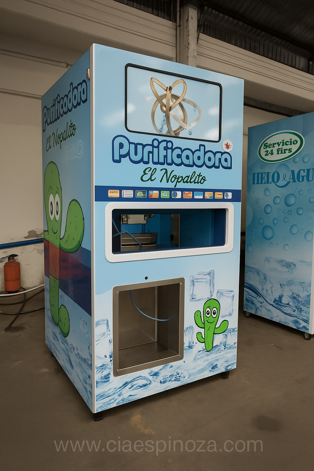 450kg/day Ice Vending Machine with AUTOMATIC bag dispenser and sealing, coin acceptor and local configuration system