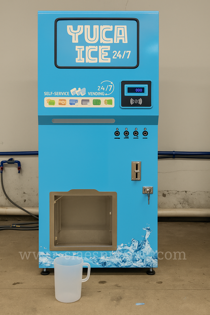 140kg/day Ice Vending Machine with Coin Acceptor and Local Configuration System