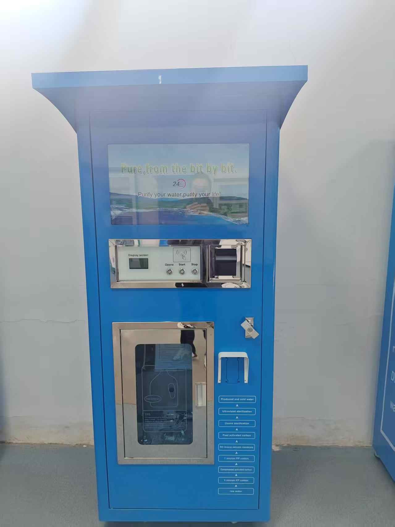 Máquina expendedora de agua con aceptador de monedas, de 400 y 800 Galones diarios.