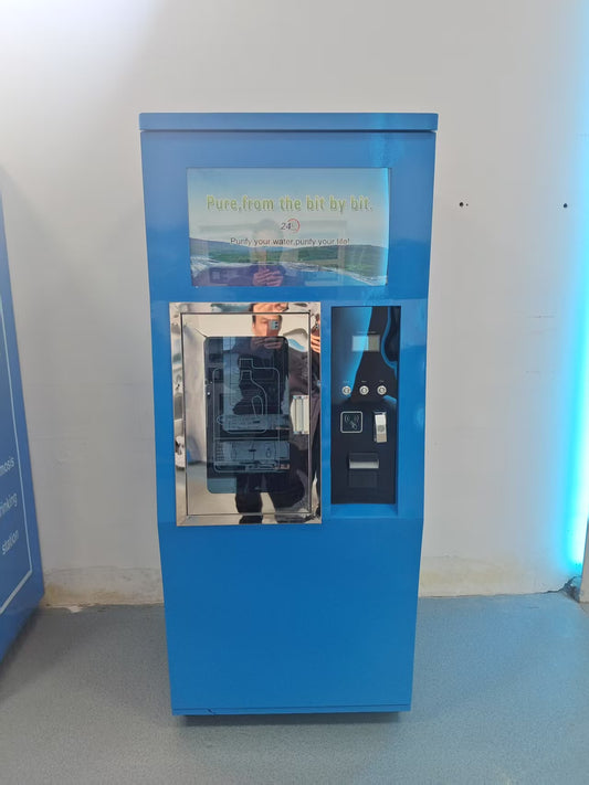 Máquina expendedora de agua con aceptador de monedas, de 400 y 800 Galones diarios.