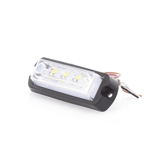 Luz Auxiliar Ultra Brillante de 8 LED, color Ámbar / Claro , con mica transparente.