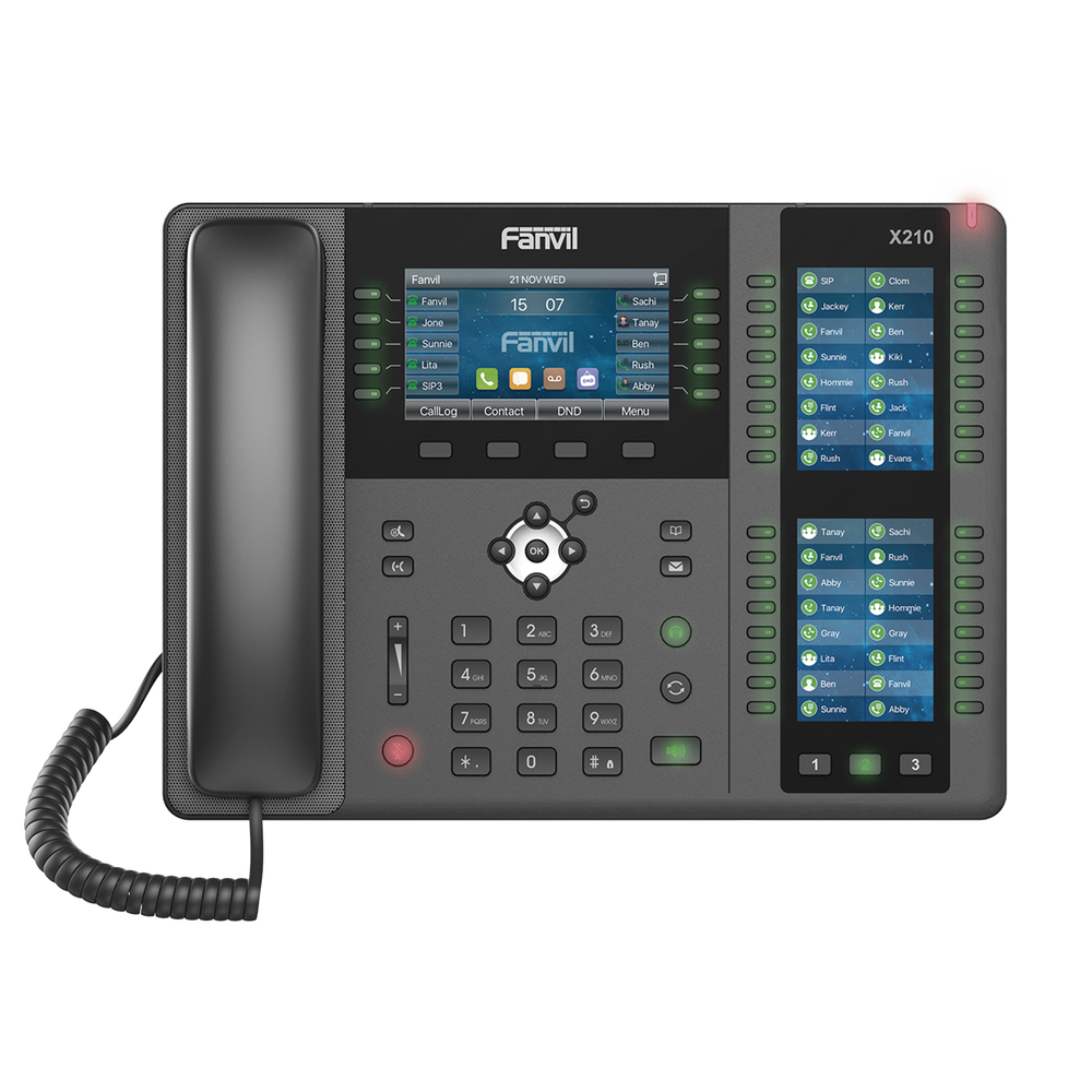 Teléfono IP ideal para recepción hasta 20 líneas SIP, PoE, 106 botones DSS, Bluetooth integrado para diademas, puertos Gigabit, soporta recepción