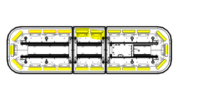 Barra de luces de 47" con 88 LEDs de alta potencia, color ámbar, ideal para equipar unidades de seguridad privada, minería e industria