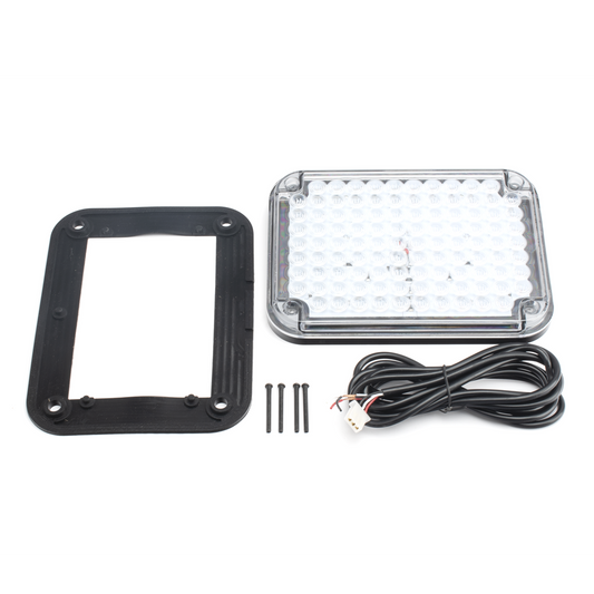 Luz de Advertencia de 9X7", Bicolor Rojo/Claro, Ideal para Ambulancias