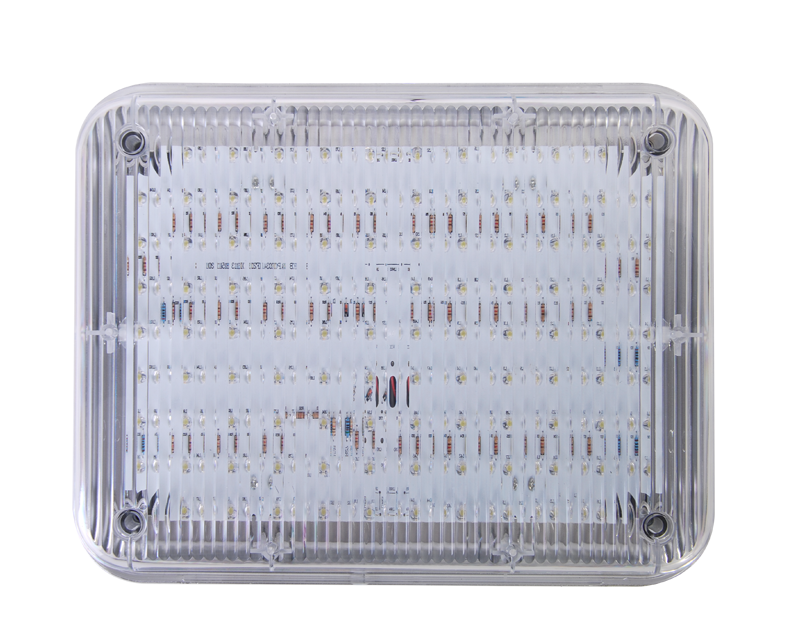 Luz de Advertencia 9x7" / 104 LED / Color Claro / 2 Patrones de Destello / Montaje Permanente / 12 Vcc
