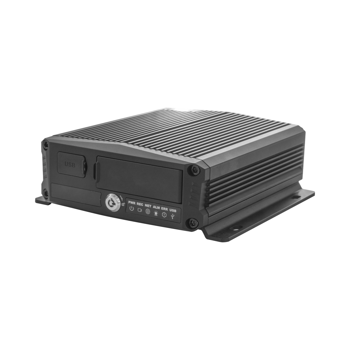 DVR Móvil / Multiplataforma / 4 Canales AHD + 2 canales IP/ Almacenamiento en Memoria Micro SD / H.265 / Chip IA Embebido / Soporta 4G / GPS / WIFI