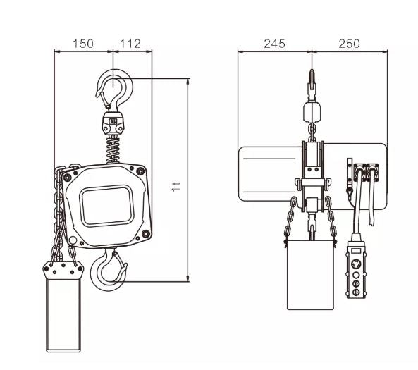 Polipasto Eléctrico 380V Industrial | 1 Tonelada | IP56 | Rigging Profesional