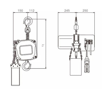 Polipasto Eléctrico 380V Industrial | 1 Tonelada | IP56 | Rigging Profesional