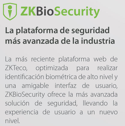 Controlador de Acceso 2 Puertas / 20,000 Huellas / 30,000 Tarjetas / ADMS PUSH / TCP/IP / Gabinete y Fuente 12V/5A