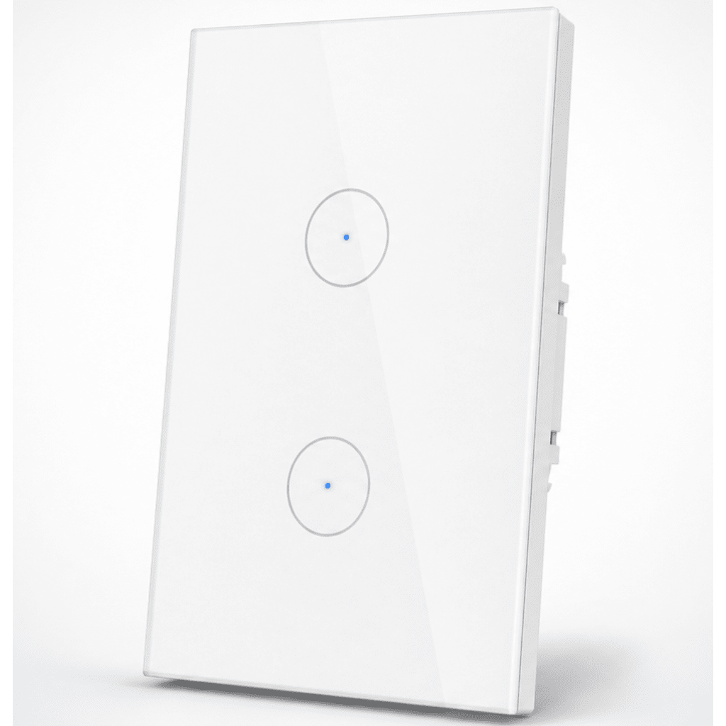 Apagador Inteligente WiFi / 2 Circuitos de 800W / 100V-250V / Vidrio Templado 120x72 mm / Alexa y Google Home