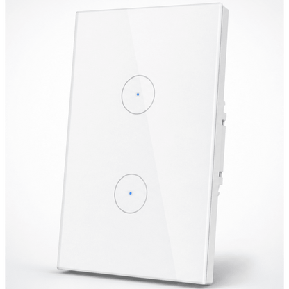 Apagador Inteligente WiFi / 2 Circuitos de 800W / 100V-250V / Vidrio Templado 120x72 mm / Alexa y Google Home