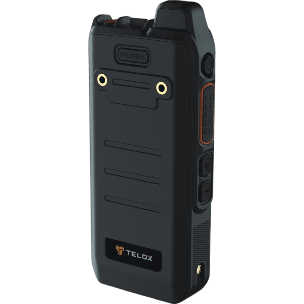 Radio PoC LTE TELOX MT100 / Tamaño de Bolsillo 113 mm / Audio 3W / IP54 / Batería 4000 mAh / Doble SIM LTE Cat.4 / Pantalla 1.77" / Android 8.1