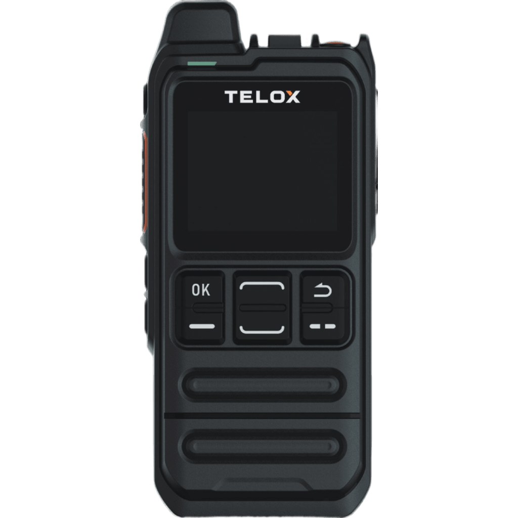 Radio PoC LTE TELOX MT100 / Tamaño de Bolsillo 113 mm / Audio 3W / IP54 / Batería 4000 mAh / Doble SIM LTE Cat.4 / Pantalla 1.77" / Android 8.1