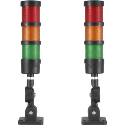 Torre LED Indicadora de estado de 3 niveles color Rojo, Ámbar y Verde, con Buzzer integrado a 85 dB, a 110-240 VCA con Montaje incluido de 60 mm de