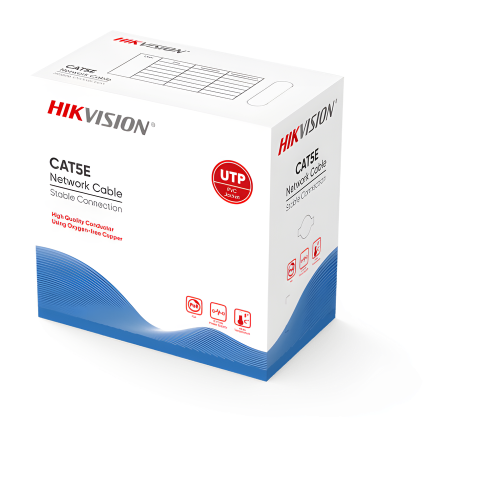 Bobina de Cable UTP 305 Metros (1000 Pies) / Cat5E (24 AWG) / Color Gris / PVC (CM) / Uso en Interior / 100% Cobre / Aplicaciones de CCTV y Redes de