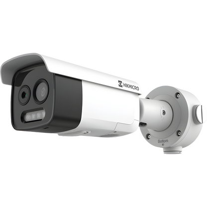 (HIKMICRO) Cámara Bala IP Bi-Espectral / Térmica (256 X 192 / 3.6 mm) + Óptica (5 MP / 4.3 mm) / IA GUANLAN / Rango: -20°C a 650°C / 2°C Tolerancia