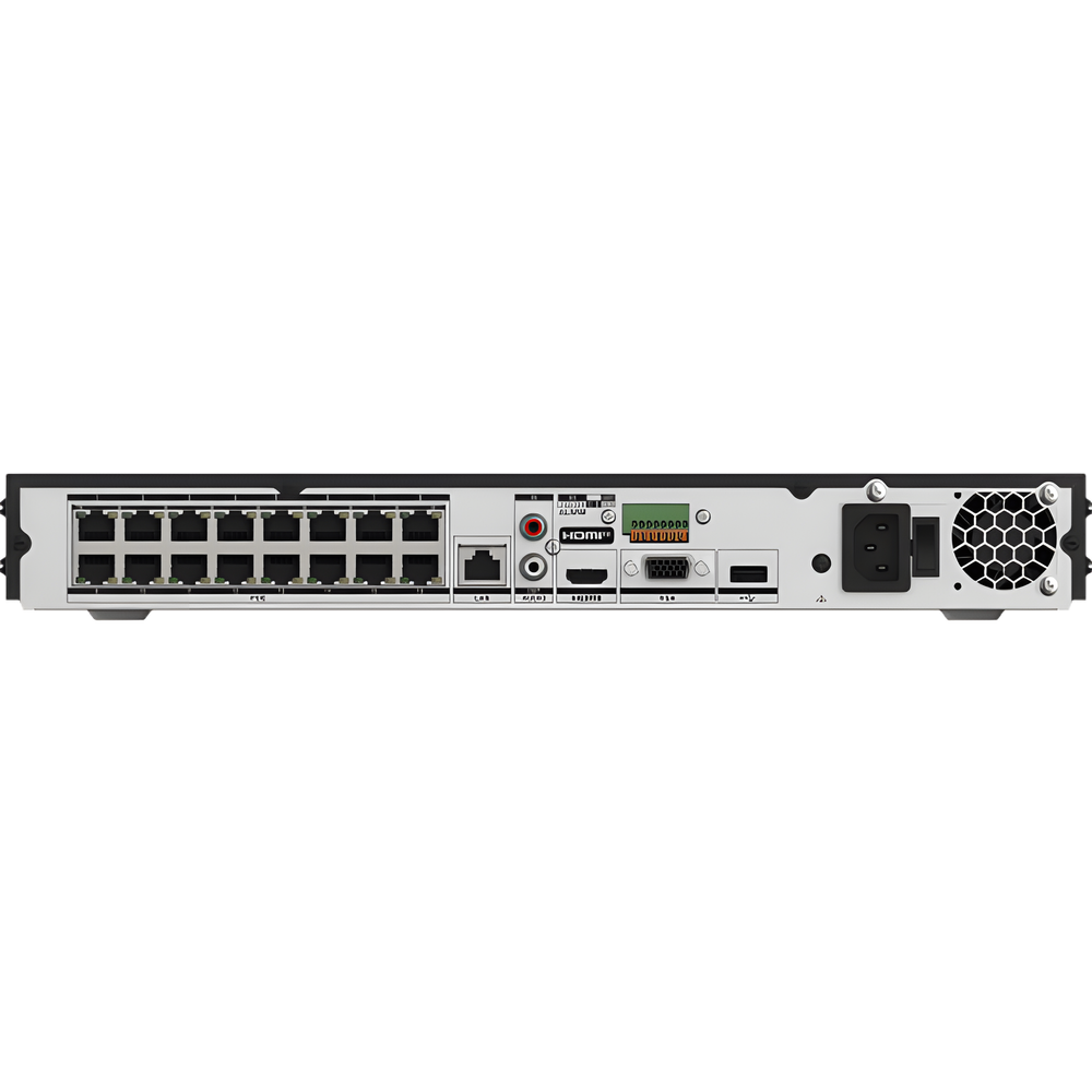 [AcuSeek] NVR 12 Megapixel (4K) / 32 canales IP / 16 Puertos PoE+ / Recocimiento Facial / AcuSense (Evita Falsas Alarmas) / 2 Bahías de Disco Duro