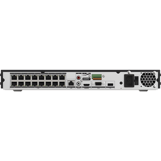 [AcuSeek] NVR 12 Megapixel (4K) / 32 canales IP / 16 Puertos PoE+ / Recocimiento Facial / AcuSense (Evita Falsas Alarmas) / 2 Bahías de Disco Duro