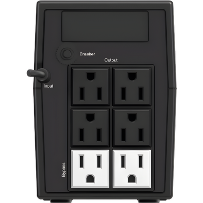UPS de 1000 VA / 600 W / Protección Contra Sobrecarga y Descarga / Entrada y Salida 120 VCA / 6 Tomas NEMA 5-15R (4 con Respaldo y 2 sin Respaldo)