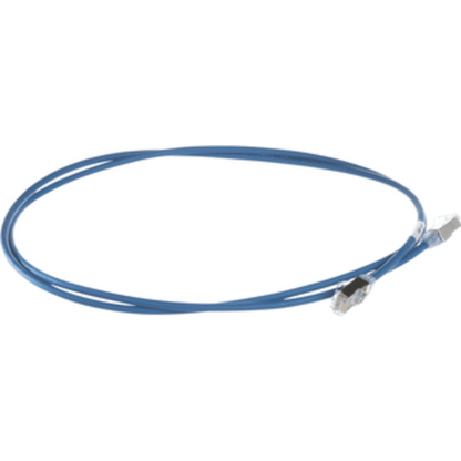 Patch Cord Cat6A, Diametro Reducido 28 AWG, Blindado S/FTP, CM/LS0H, 4 Metros, Color Azul