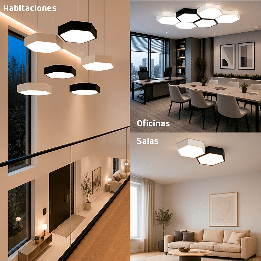 Lampara LED Poligonal de 18 W / 1 800 lm / 127-265V~50/60Hz / Acabado Blanco Mate / Angulo de Luz 140° / Dimensiones 230 x 60 mm (Largo y Alto)