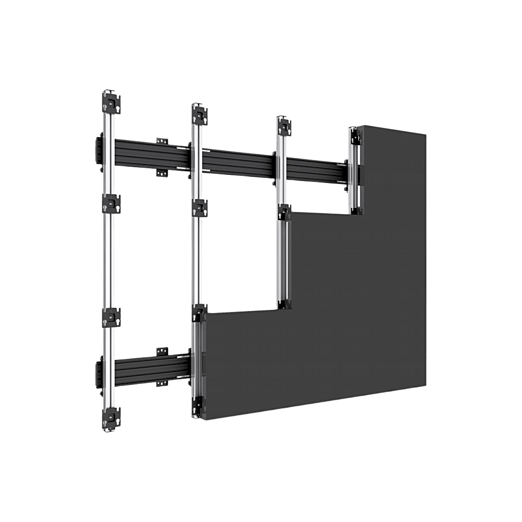 Accesorio_ Riel de Aluminio con longitud de 2380mm| Compatible con estructura para Videowall | Diseño Modular | Incluye Tapas de Riel