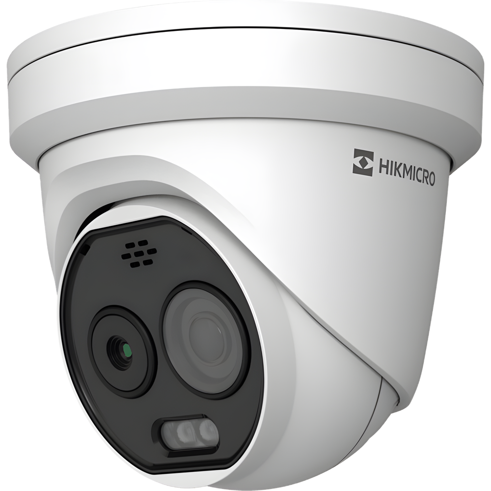 (HIKMICRO) Turret IP Bi-Espectral / Térmica (160 X 120 / 1.8 mm) + Óptica (5 MP / 2 mm ) / Rango: -20°C a 150°C / 8°C Tolerancia / VCA 3.0 (Vehiculo