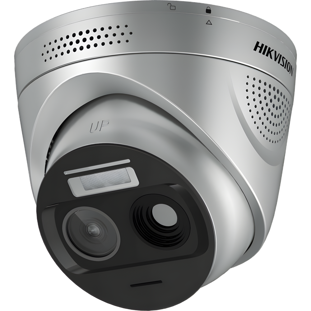 (HikFire) Cámara IP Turret de Detección Térmica de Incendios / Detección de Llamas y Temperaturas Anormales / 4 Megapíxel (Lente Óptico) + 1