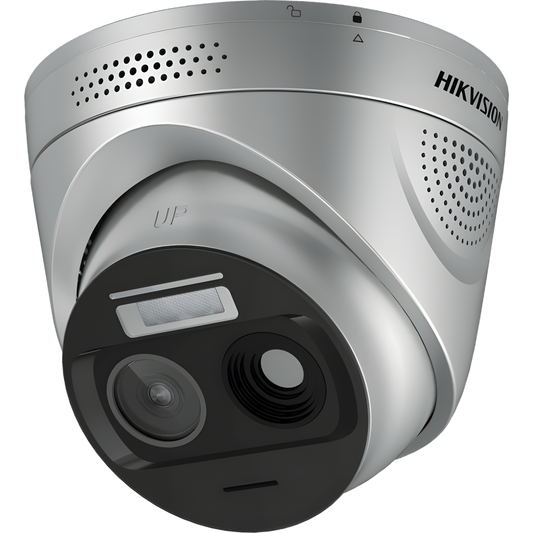 (HikFire) Cámara IP Turret de Detección Térmica de Incendios / Detección de Llamas y Temperaturas Anormales / 4 Megapíxel (Lente Óptico) + 1
