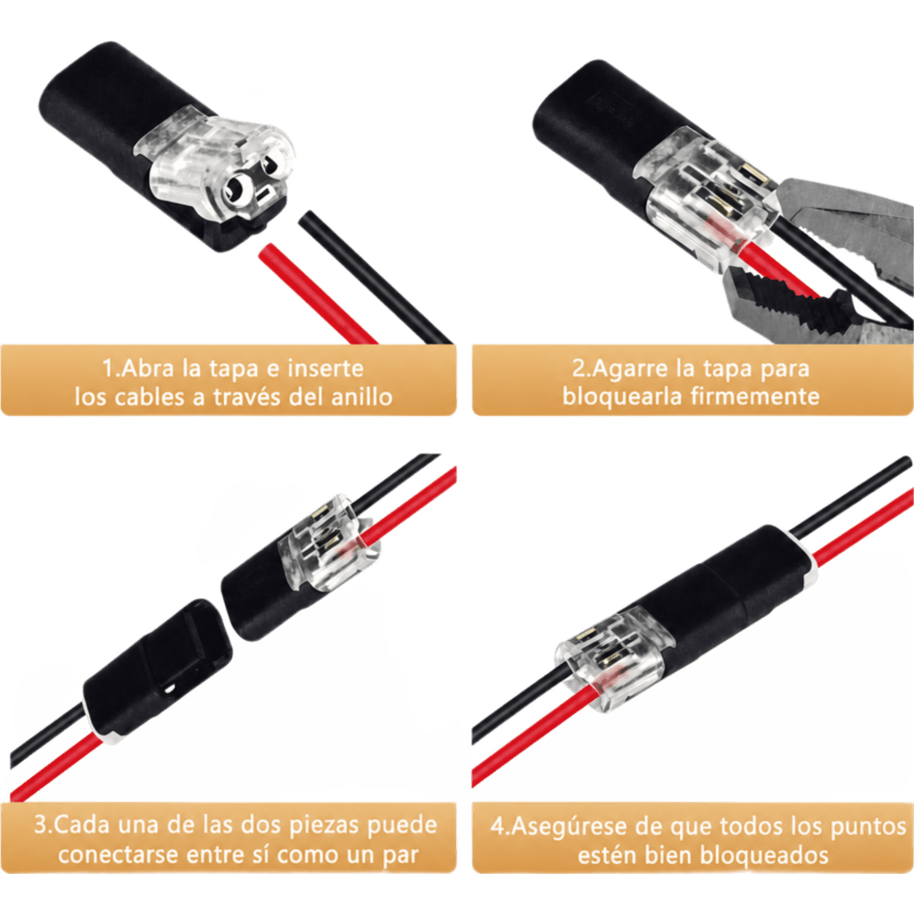 Bolsa con 25 conectores / Enchufables / Para 2 cables / compatibles en calibre 22 al 18 AWG