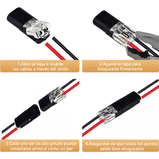 Bolsa con 25 conectores / Enchufables / Para 2 cables / compatibles en calibre 22 al 18 AWG