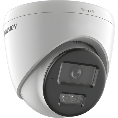 [Dual Light] Turret IP 6 Megapixel / Lente 2.8 mm / 30 mts IR + 30 mts Luz Blanca / Micrófono Integrado / ACUSENSE Lite / Exterior IP67 / H.265 / PoE